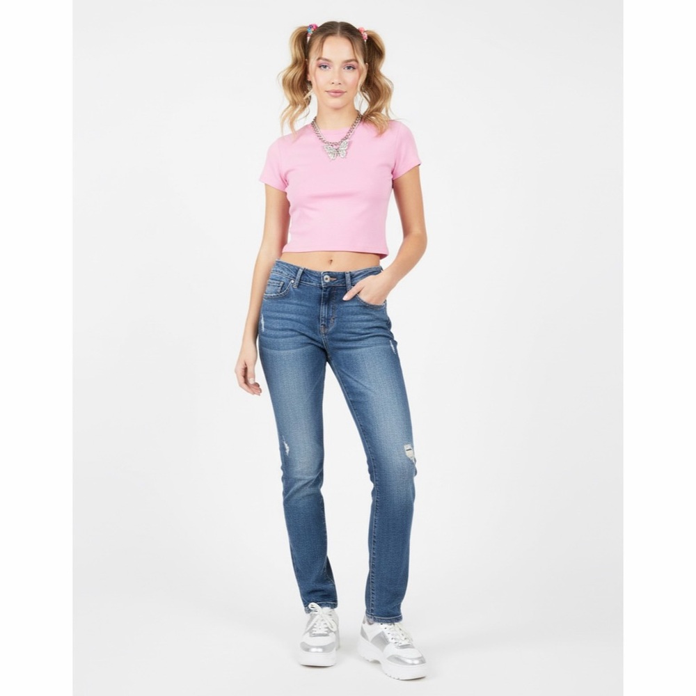 Divine Rights | Factory Distressed Low Rise Y2K Vibes Grunge Slim Jeans